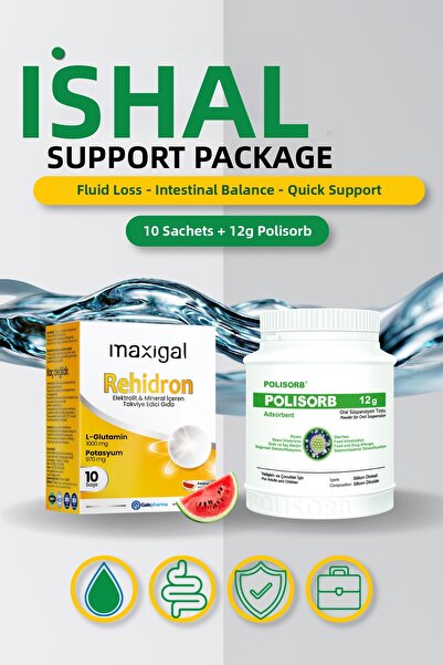 Maxigal Polisorb 12 Gr and Rehidron Electrolyte Sachet Advantageous 2-Pack Set