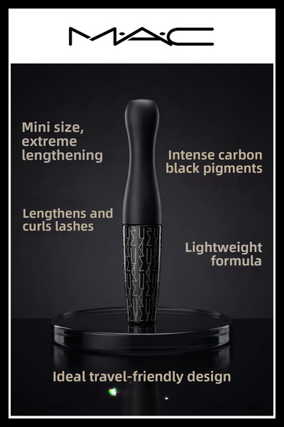M.A.C Mini Black Mascara 3D Volume Lengthening Curling Travel Size
