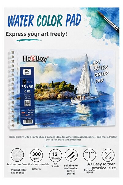 Artmaster Telli Watercolor Sketchbook 35X50 cm 1 Piece Herboy 300 Gr Watercol...