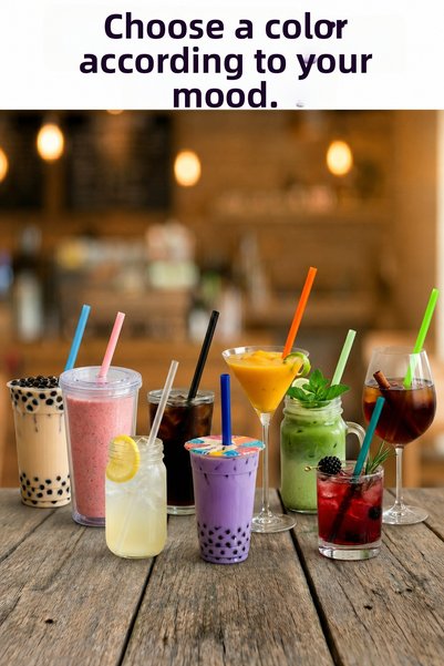 ardin Colorful Thick Frozen Straw 8mm 24cm