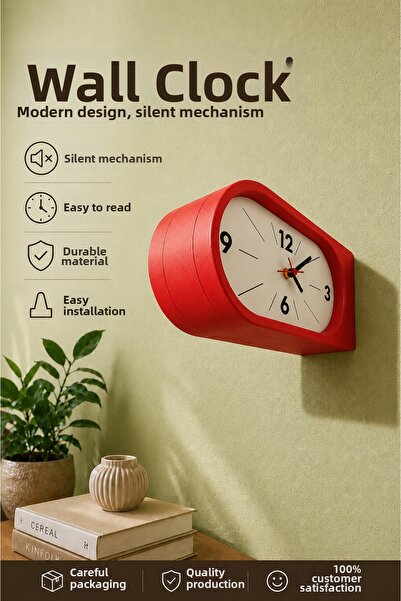 Tovo Craft ساعة حائط ذات وجهين بتصميم عصري وآلية صامتة للديكور وساعة مكتبية ل...