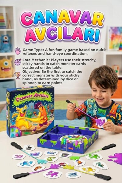 Tıfıl Toys Monster Hunters 25-Piece 2-4 Player 15 Min Playtime Fun Educationa...
