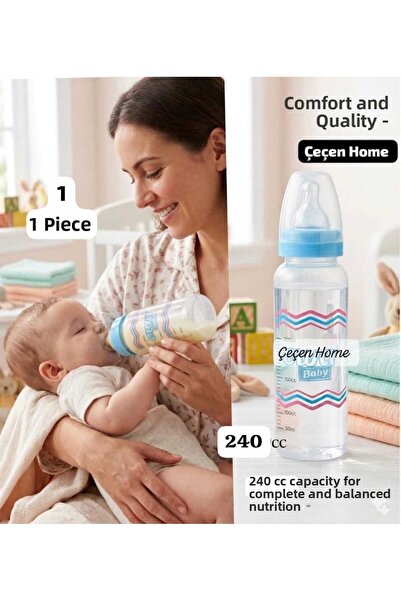 ÇEÇEN HOME (1 Piece) Blue Plastic Baby Bottle with Scale Baby Bottle for Baby...