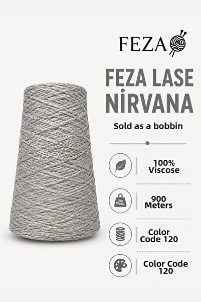 Feza Lase Nirvana 100% Viscose Bobbin Knitting Yarn 300 Gr 900 Meters - Hand ...