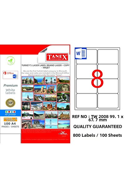 Tanex Label 99,1X67,7 A4 100 Sheets