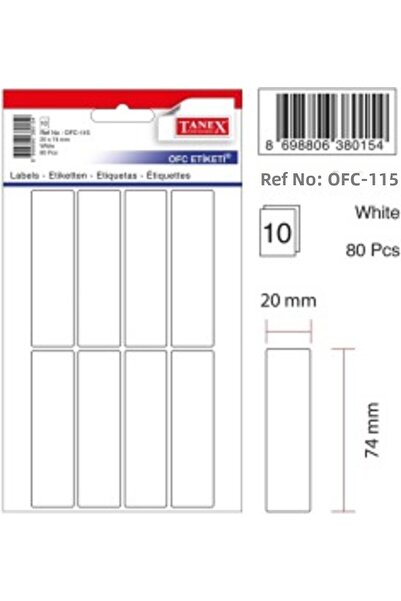 Tanex ملصق Ofc-115 مقاس 20×74 مم، 2 عبوة تحتوي على 10 قطع