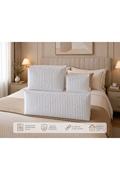 ELFİNA HOME 3-Piece Pillow & Sweater & Mini Storage Bag Set Zippered Closet O...