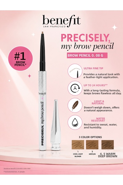 benefit cosmetics قلم الحواجب من بريسيزلي ماي براو شيد 3.75، قلم تحديد وتشكيل...