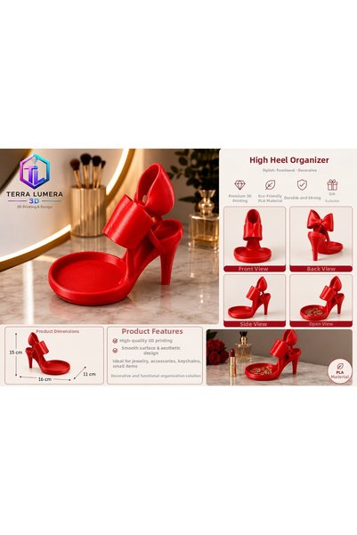 TERRA LUMERA 3D Bow Heeled Shoe Jewelry Organizer 3D