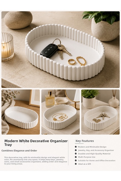Onflow Modern Decorative Organizer Tray |   Keychain, Insert and Multi-Purpos...