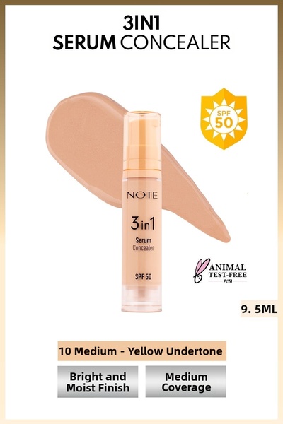 NOTE 3 in 1 Serum Concealer Spf 50 Moisturizing and Brightening under Eye Con...