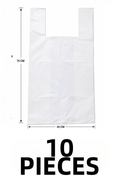 MTKardeşler 10 Pieces of 45X75 cm Thick Durable White Bags, Goods Transport B...