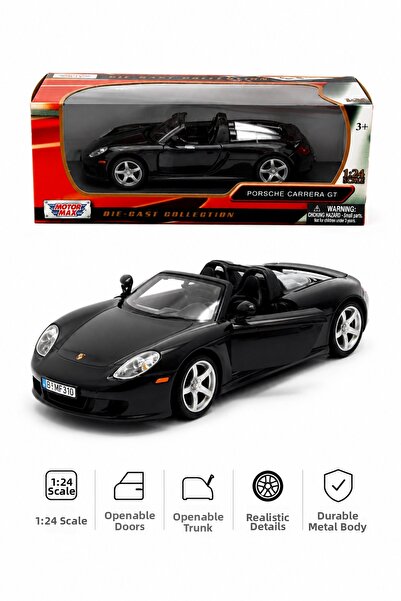 craftivio 1:24 Porsche Carrera Gt Black Metal Diecast Model Car with Openable...