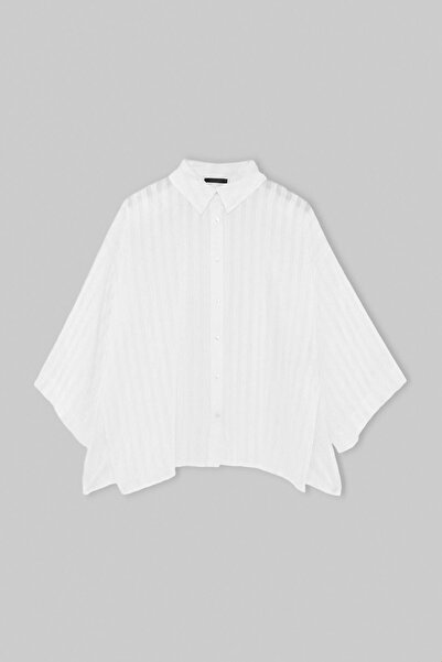 Trendyol Curve Beachwear White Woven Transparent Beach Shirt Tbbss26Ax00040