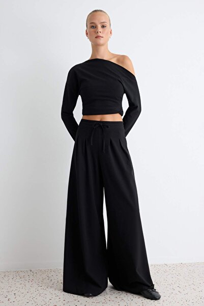 Trendyol Collection Black Extra Wide Wide Leg Regular Waist Wide Leg Regular ...