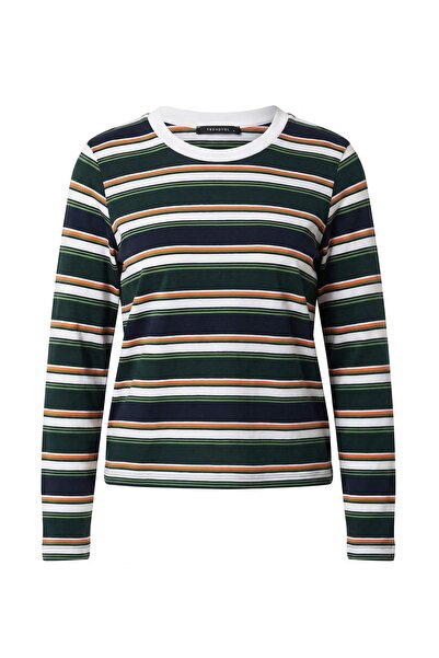 Trendyol Collection Tricou tricotat din jerseu de bumbac pieptănat, albastru ...