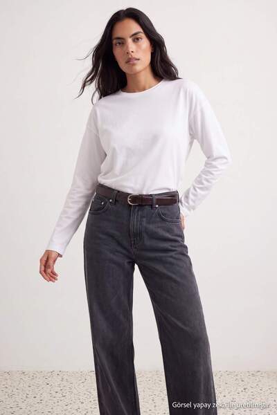 Trendyol Collection White-White 2-Pack 100% Single Jersey Oversize/Loose Cut ...