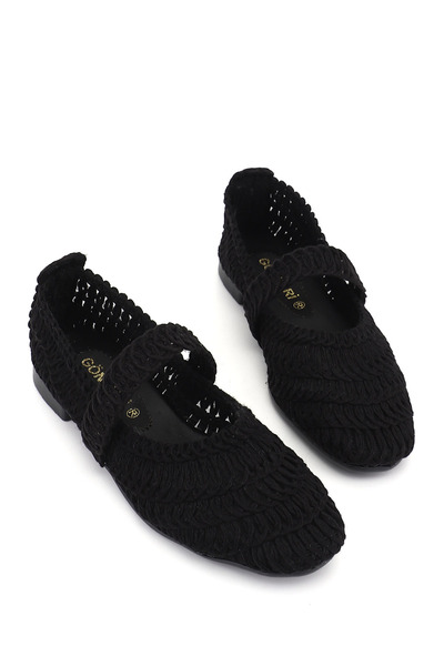 GÖNDERİ(R) Γυναικείο μαύρο πλεκτό Mary Jane Μπαλαρίνα