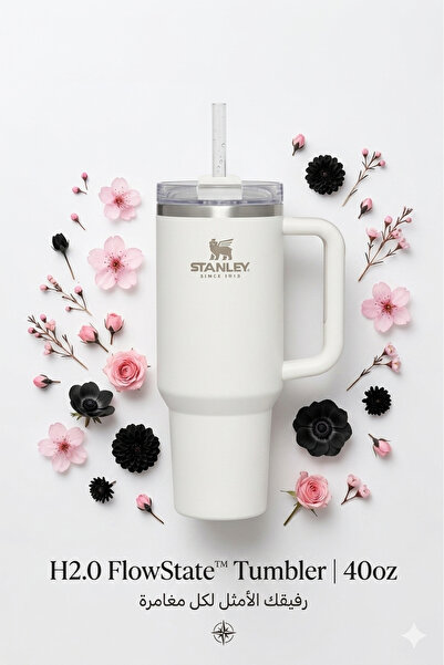 Generic كوب ستانلي معزول بالفراغ من الفولاذ المقاوم للصدأ مع غطاء وقشة للماء ...