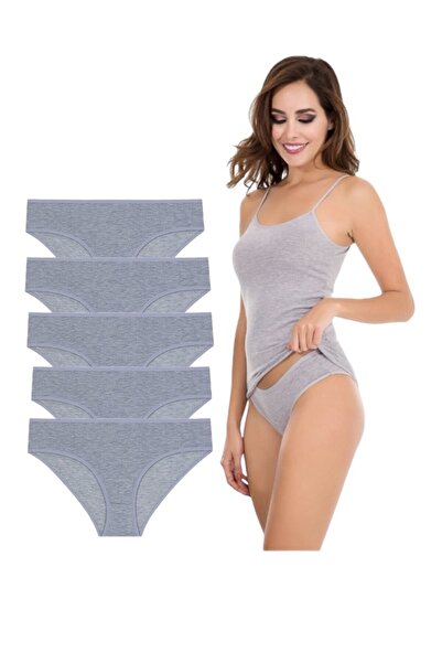 MİSS DONLİZZA Gray Women's Cotton Panties 5 Pieces