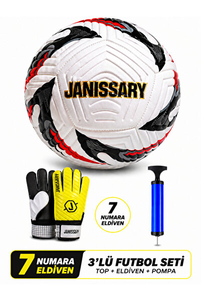 Janissary 7 Numara Kaleci Eldivenli Futbol Seti Top Pompa Dahil Çocuk Antrenm...