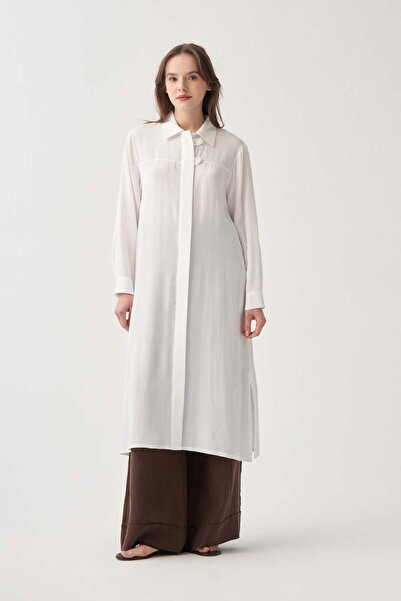 ALLDAY Λευκό πουκάμισο με λεπτομέρεια επωμίδας