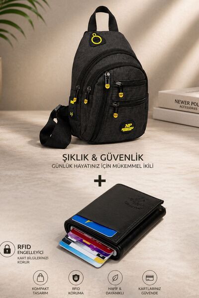 Newish Polo Unisex Su Geçirmez Kulaklık Usb Çıkışlı Çapraz Askılı Çanta Bel O...