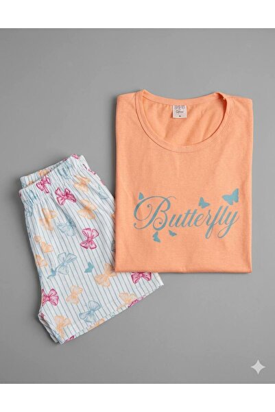 inspira lingerie Kadın Pamuklu Penye Kumaş Uzun Kol Pijama Takımı