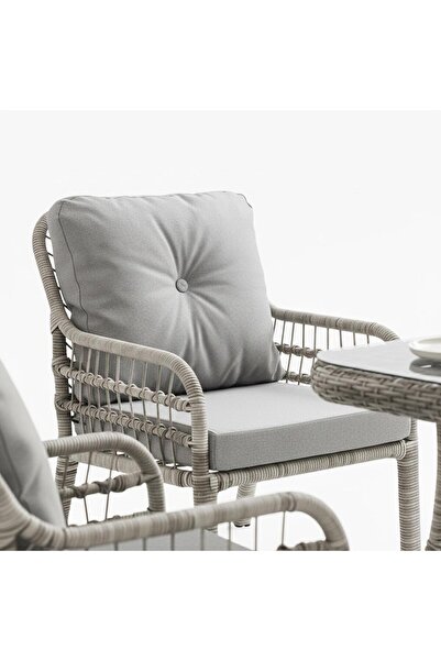 ReHome Capri Swing Pisa İkili Rattan Bahçe Balkon Oturma Grubu | Gri | 750