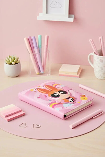 Powerpuff Girls Blossom Lisanslı Manyetik Kapaklı Not Defteri – Mıknatıslı Ko...