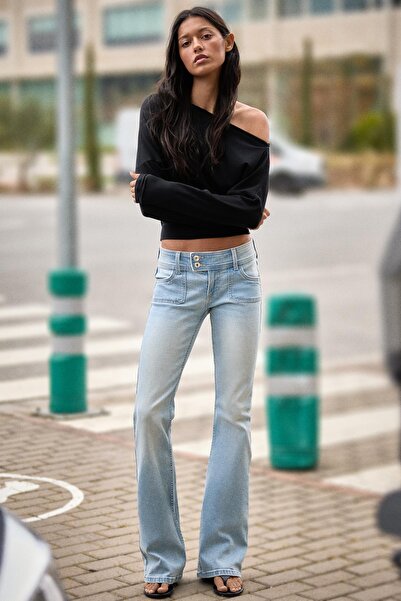 Bershka Bootcut düşük bel jean