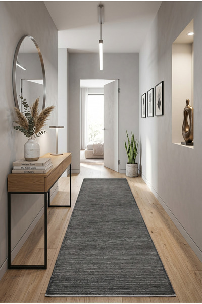 Valery Home Rixos Vl Yıkanabilir Kaydırmaz, Pamuk Dokuma, Premium Kalite Salon&mutfak&yemek Odası Kilim Antrasit