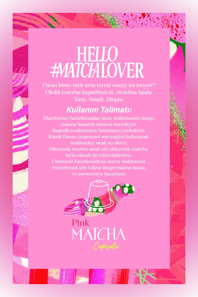 Mim and More Pink Matcha Kapsül – Nespresso Uyumlu Pembe Superfood Matcha Tozu, 10'lu Paket
