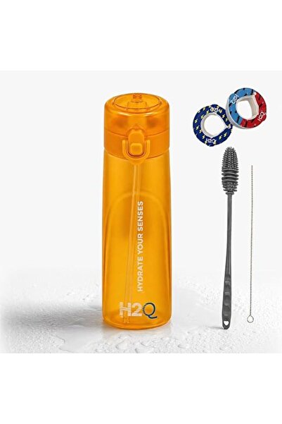 H2Q G2 Tritan Air Scented Water Bottle, 650ml, Orange, Leakproof Design, 2 Fr...