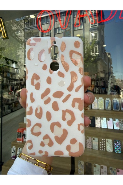 OVADA Huawei Mate 10 Lite Uyumlu Leopar Desenli Silikon Telefon Kılıfı