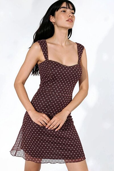 Hiccup Μίνι τούλι φόρεμα με πουά με λαιμόκοψη