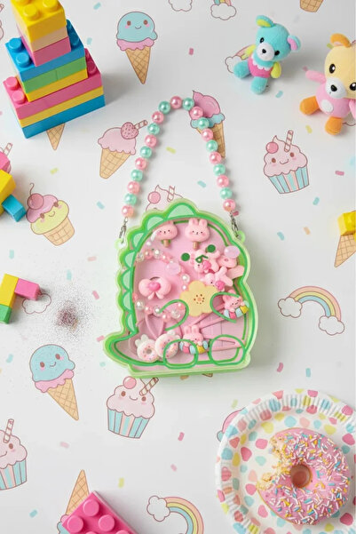 Miniso Lisanslı Lovely Serisi Küçük Dinozor Figürlü Toka Seti – İnci Saplı Ça...