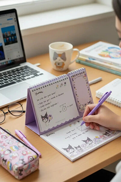 Miniso Sanrio Lisanslı Telli Not Defteri Mor – 80 Yaprak Spiral Kapaklı Kurom...
