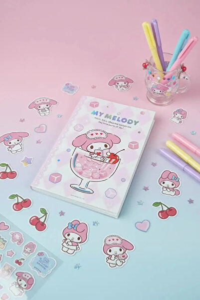 Miniso Sanrio Lisanslı My Melody Renkli Yaz Serisi EVA Kapaklı Çizgili Not De...