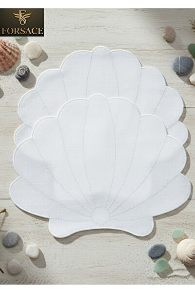 FORSACE 6 Τεμάχια Πολυτελή Λευκά Είδη με Λεπτομέρεια σε Όψη Πέρλας, Αμερικάνι...