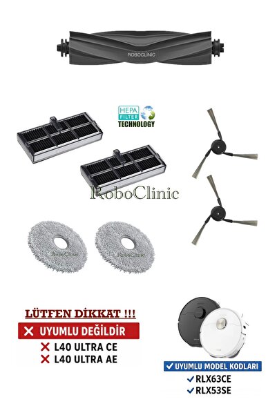 Roboclinic Συμβατή βούρτσα, φίλτρο Hepa, σετ σφουγγαρίστρας-7 τεμάχια για ρομ...
