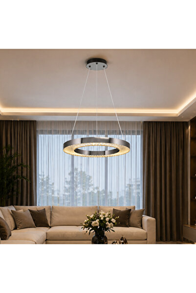 Özcan Aydınlatma 2715-60-24 Plata 60'Lık Çember Sarkıt Platin