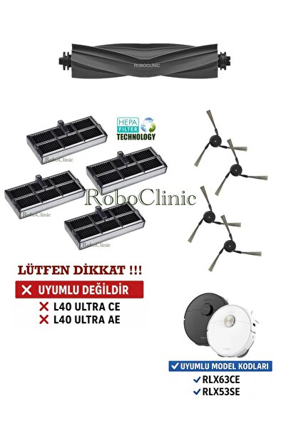 Roboclinic Συμβατή βούρτσα με ηλεκτρική σκούπα ρομπότ Dreame X40 Ultra L40 Ul...