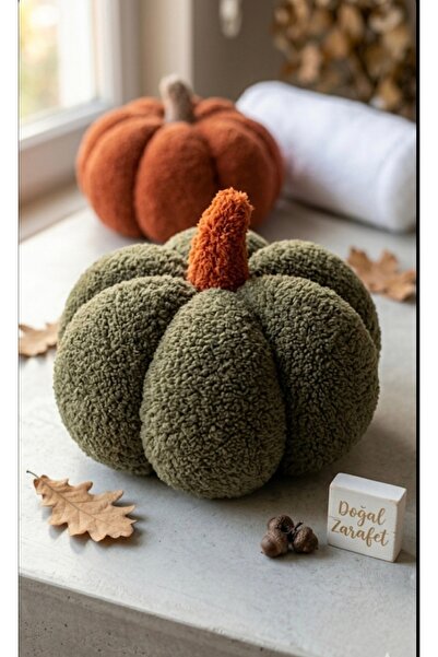 Stylish Decorative Plush green Pumpkin Pillow - Mesh Texture Halloween Autumn Home Decor Pillow
