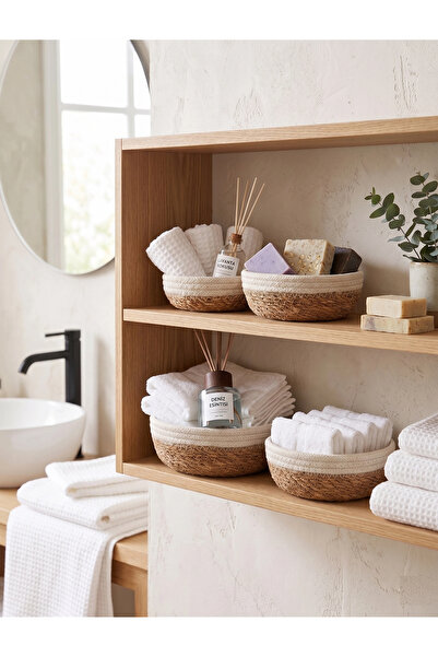 AVANTAGE HOME Rafael - Σετ 4 διακοσμητικών φυσικών χειροποίητων ψάθινων στρογ...