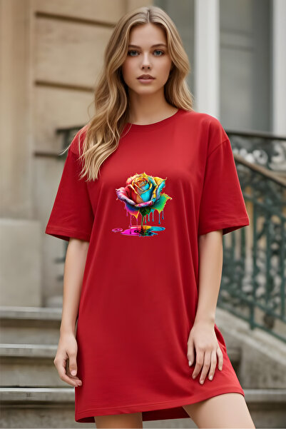 HOFFNUNG Γυναικείο κοντομάνικο μπλουζάκι με λαιμόκοψη Φόρεμα νυχτικό