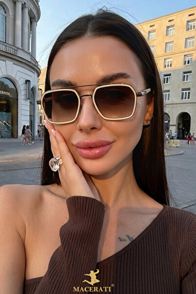 MACERATİ Unisex Uv400 Brown Sunglasses