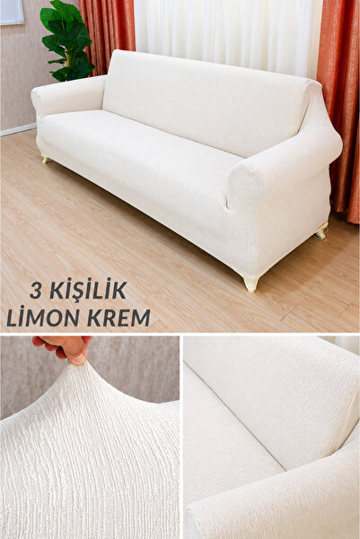 elgeyar Flexible Jacquard 3θέσιος καναπές - Μοτίβο με ράβδο, χωρίς φούστα, κά...