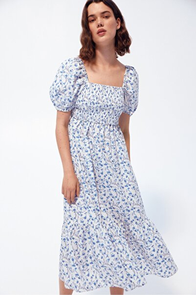 H&M MAMA Pamuklu Poplin Emzirme Elbisesi