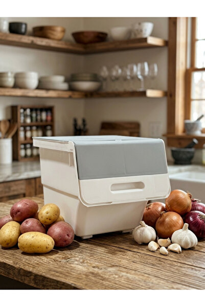 Single Gray White Wheeled Goods and Supply Box 12lt